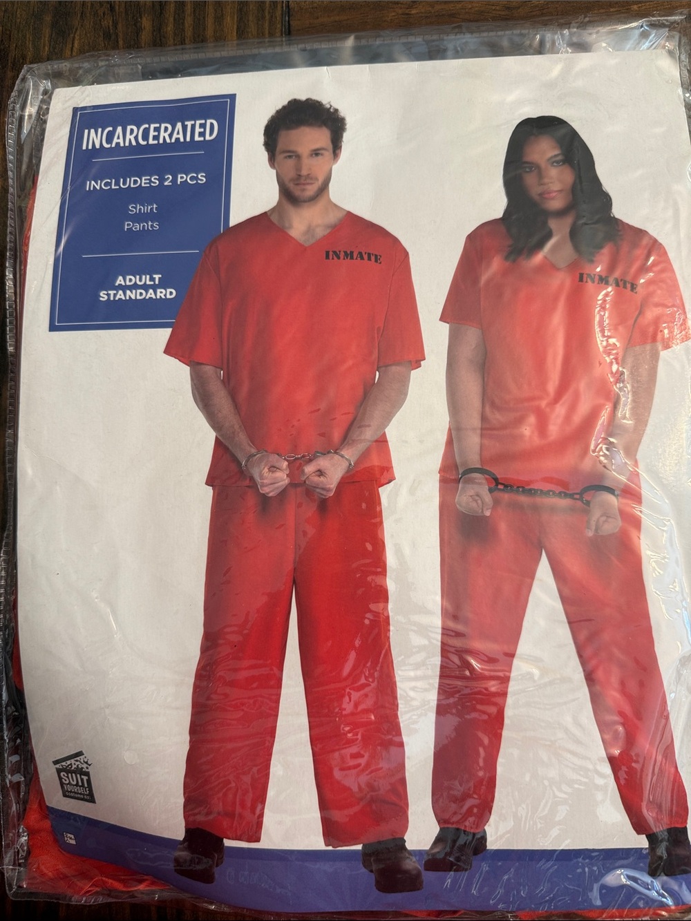 Suit Yourself Adult Unisex Prison Inmate Style Orange Costume (2-Piece Set)